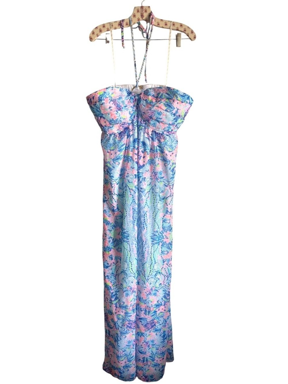 New Lilly Pulitzer Viv Maxi Dress in Multi Hidden Treasure Engineered Size 14 - Picture 3 of 6